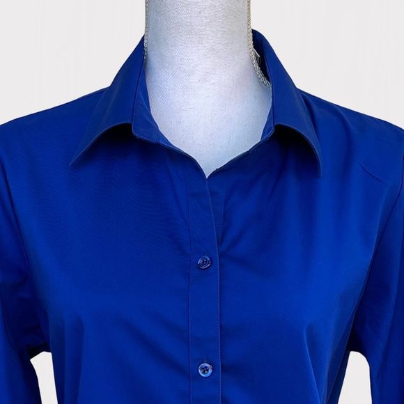 Drapers & Damons Blue 💯 Cotton Button Down Shirt Sz 12 - Picture 2 of 8